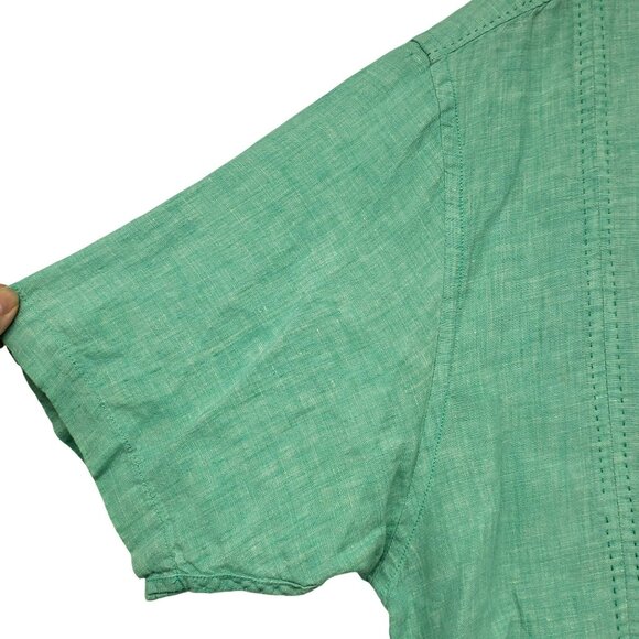 Tommy Bahama Relax Linen Teal Short Sleeve Casual Button Down Shirt XL - Picture 3 of 10